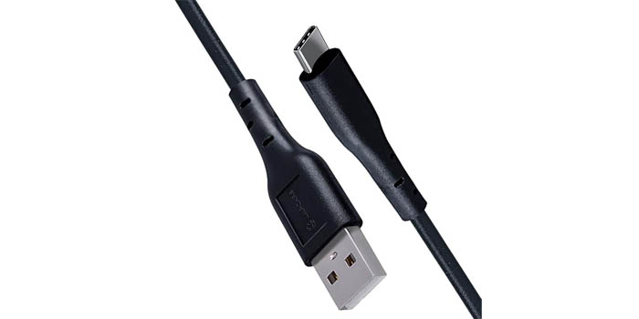 Lapcare Data Cable USB A to Type C Connector  1M PVC (Black)