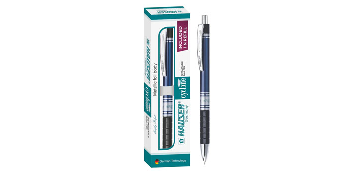 Hauser Cyclone Ball Pen Blue (1 Refill Included)