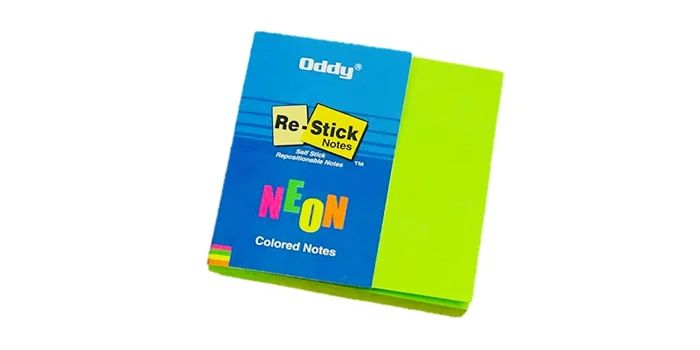Re-stick Neon Green Colored Notes 3 X 3