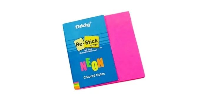Re-stick Neon Pink Colored Notes 3 X 3