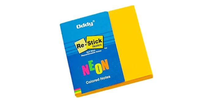 Re-stick Neon Yellow Colored Notes 3 X 3