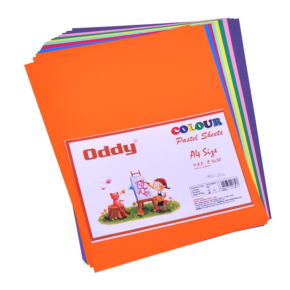 Double Sided Ruled Pastel Color Sheets,  A/4 Size