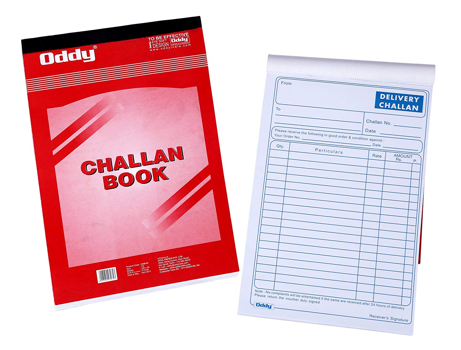 Oddy Delivery Order/Challan Book Triplicate 1/8  50 Sheet