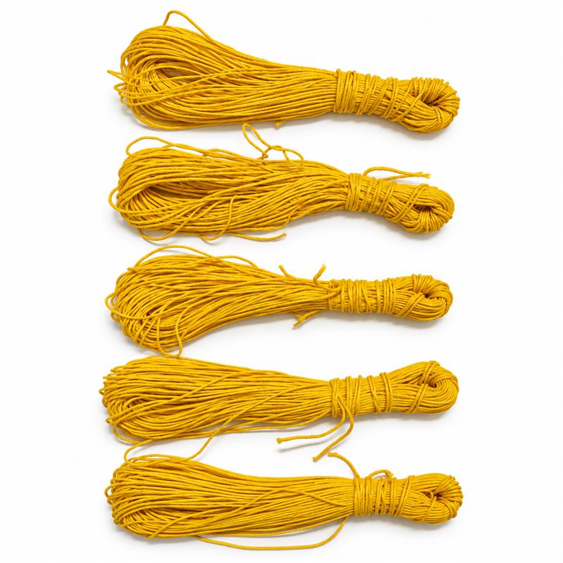 Pure Handmade Mithila Janeu (जनेऊ) &ndash; Yellow Colour | Traditional Sacred Thread for Puja & Religious Rituals &ndash; Pack of 5 Detail
