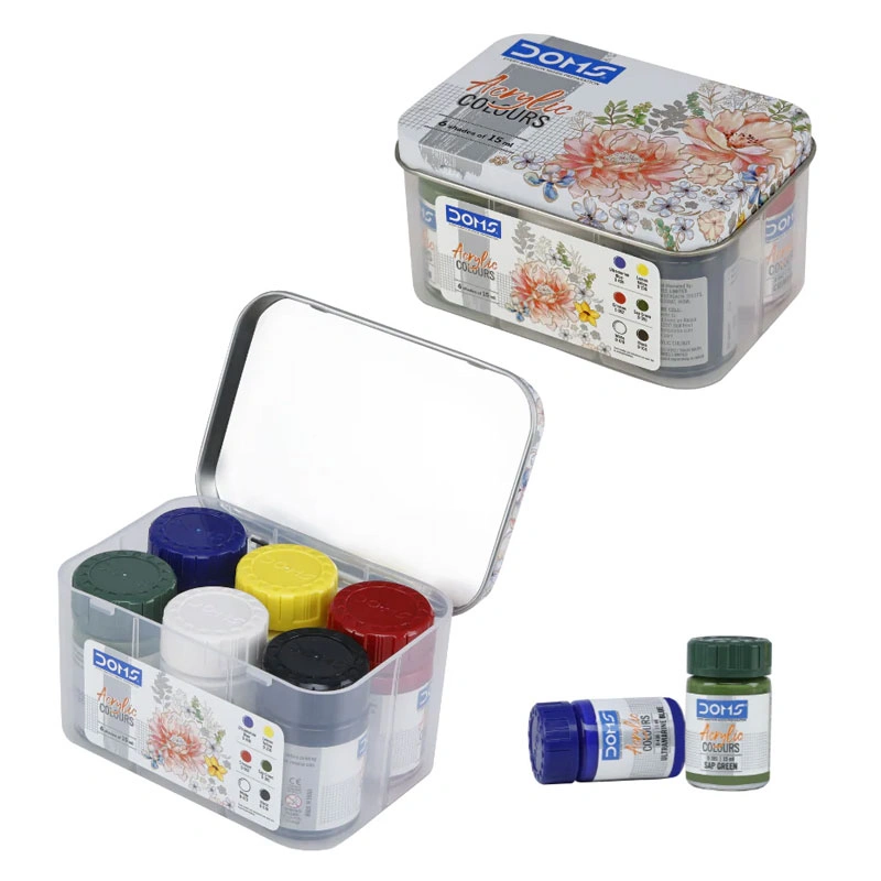 Acrylic Colours 6 Shades of 15 ml Detail
