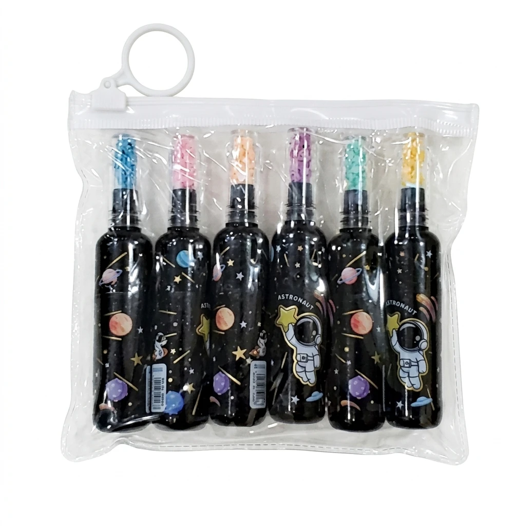 RDS Bottle Shaped Highlighters (Pack Of 6) , Multicolor
