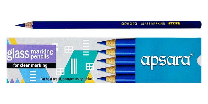 Glass Marking Pencils Blue (For Clear Marking)