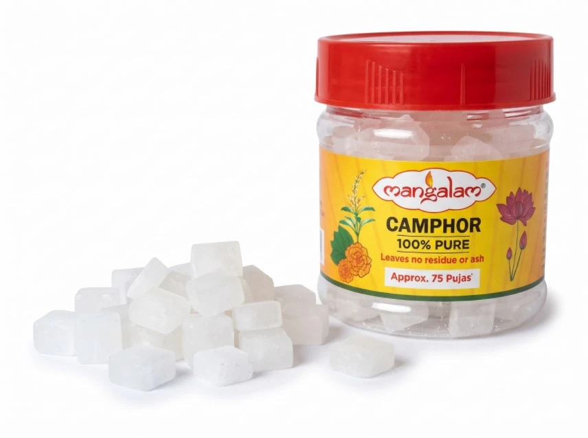 MANGALAM Camphor for Puja, Aarti, Havan & Festivals &ndash; Pack of 1 Jar 50g