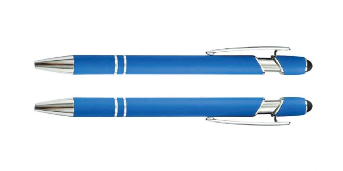 Soft Touch Designer Metal Ball Pen Blue