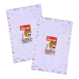 Project Sheet Designer A4 Size 20 Sheets One Side Ruled Punched