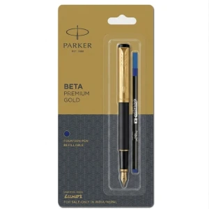 Beta Premium Gold Fountain Pen Blue