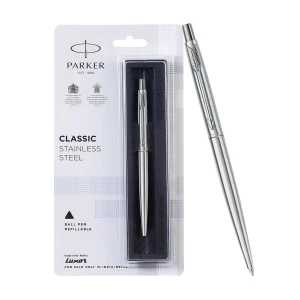 Classic Stainless Steel Chrome Trim Ball Pen