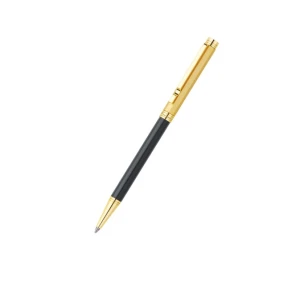 Golden Era Satin Gold Black Ball Pen Detail