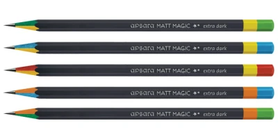 Matt Magic Extra Dark Pencils Pack (Colourful Wood) Detail