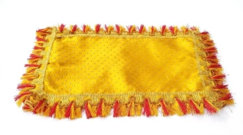Yellow Silk Mata Rani Chunri for Small Idols (9 &times; 6cm) - Pack of 2