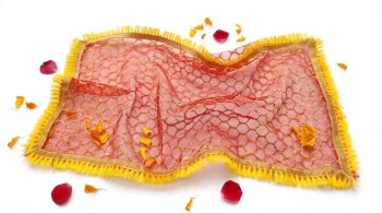 Mata Rani Ki Chunri (18 x 9 Inch) &ndash; Red Brocade Devi Maa Dupatta with Golden Zari Jaal & Yellow Fringe Border for Diwali Laxmi Puja & Mandir Idols - Pack of 2 Detail
