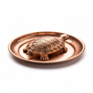 Pure Copper Vastu Turtle with Puja Plate (8.5 cm) Detail