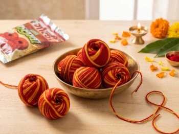 Pure Cotton Kalava Mauli Dhaga for Pooja | Red & Yellow Sacred Thread | Pack of 2