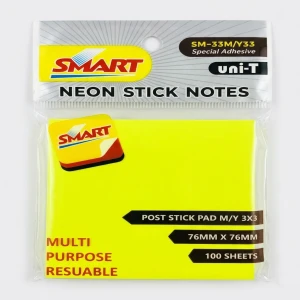 Re-stick 5 Colors Neon in 1 Pad 3X3 100 sheet Detail