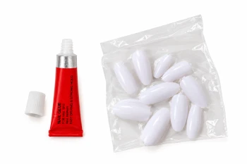 White Artificial Nail Tips with Nail Glue